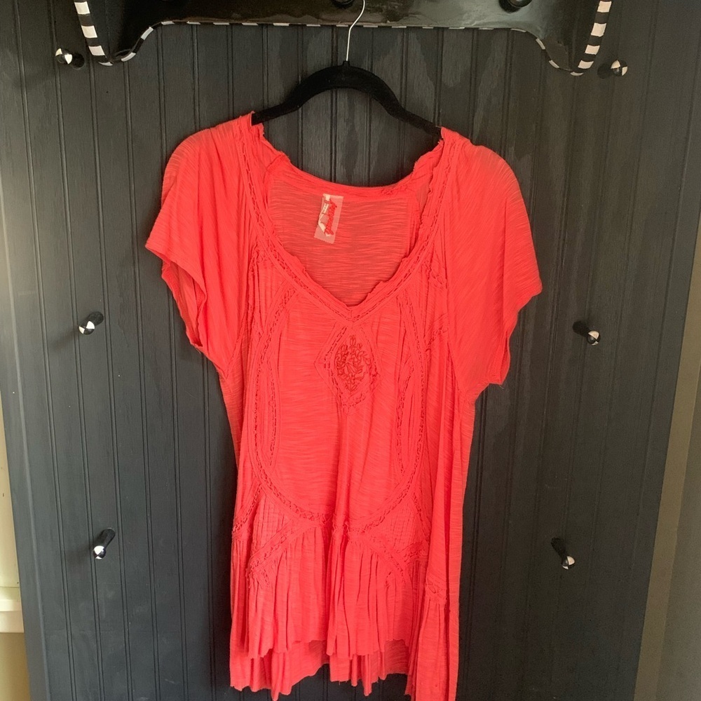 Free People Heirloom Coral Top - Picture 2 of 11